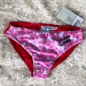 New Disney Minnie Mouse Pink & Red Bikini Bottoms Size 4-6 Years